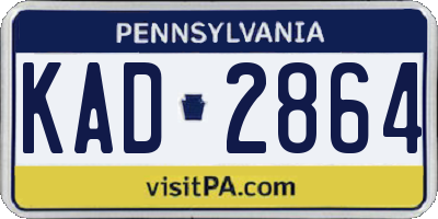 PA license plate KAD2864