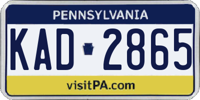 PA license plate KAD2865