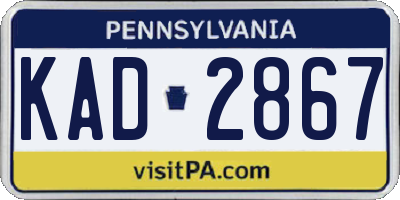 PA license plate KAD2867