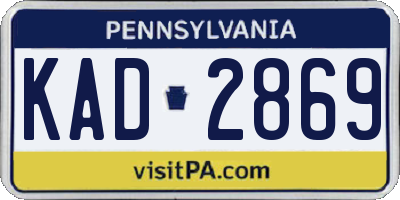 PA license plate KAD2869