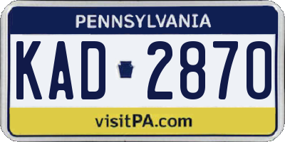 PA license plate KAD2870
