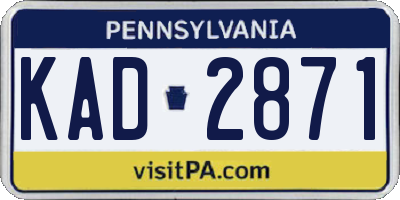 PA license plate KAD2871