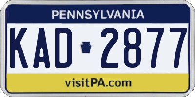 PA license plate KAD2877