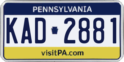 PA license plate KAD2881