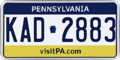 PA license plate KAD2883