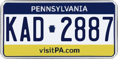 PA license plate KAD2887