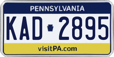 PA license plate KAD2895