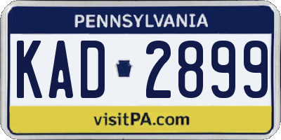 PA license plate KAD2899