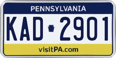 PA license plate KAD2901