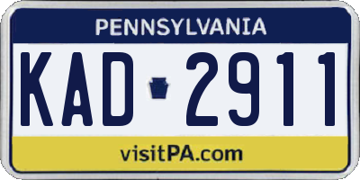PA license plate KAD2911