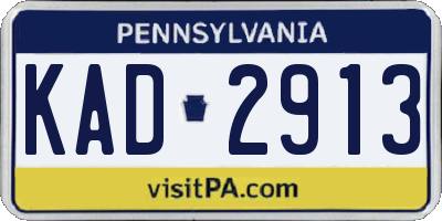 PA license plate KAD2913