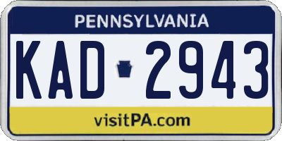PA license plate KAD2943
