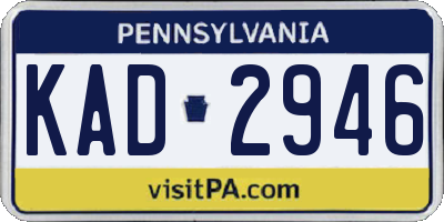 PA license plate KAD2946