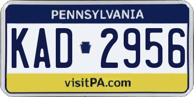 PA license plate KAD2956