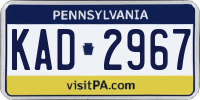 PA license plate KAD2967