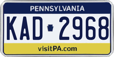 PA license plate KAD2968
