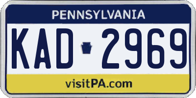 PA license plate KAD2969