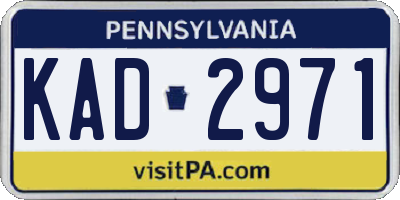 PA license plate KAD2971