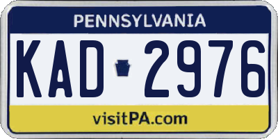 PA license plate KAD2976
