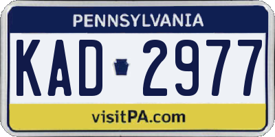 PA license plate KAD2977