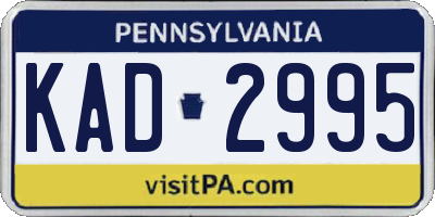 PA license plate KAD2995