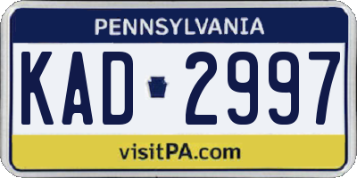PA license plate KAD2997