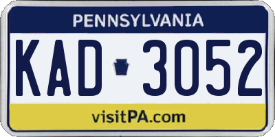 PA license plate KAD3052