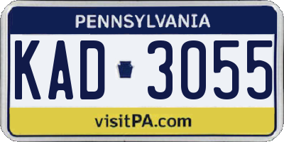 PA license plate KAD3055