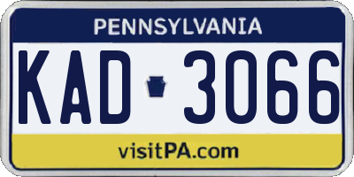 PA license plate KAD3066