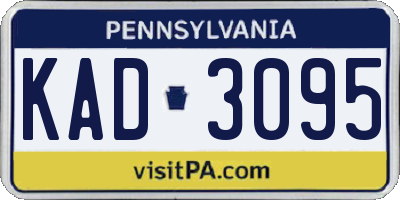 PA license plate KAD3095