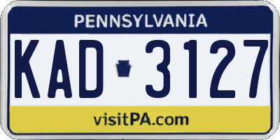 PA license plate KAD3127