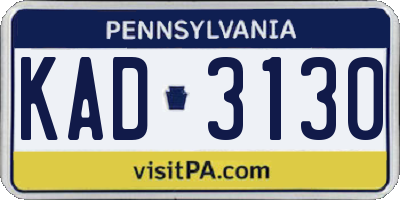 PA license plate KAD3130