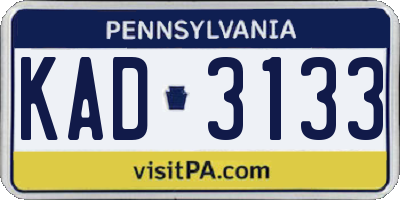 PA license plate KAD3133