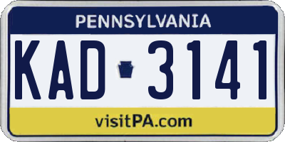 PA license plate KAD3141