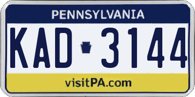 PA license plate KAD3144