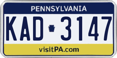 PA license plate KAD3147