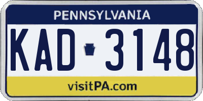 PA license plate KAD3148