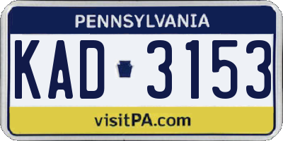 PA license plate KAD3153