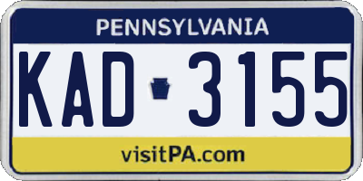 PA license plate KAD3155