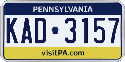PA license plate KAD3157
