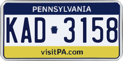 PA license plate KAD3158