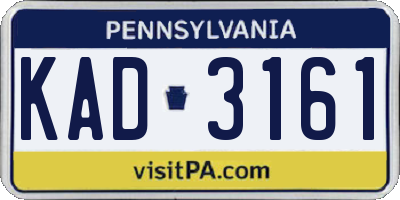 PA license plate KAD3161