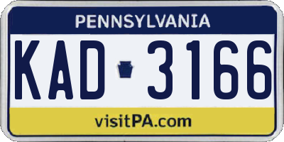 PA license plate KAD3166