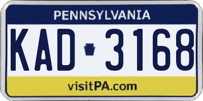 PA license plate KAD3168