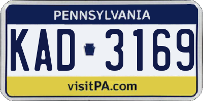 PA license plate KAD3169
