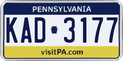 PA license plate KAD3177