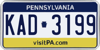 PA license plate KAD3199