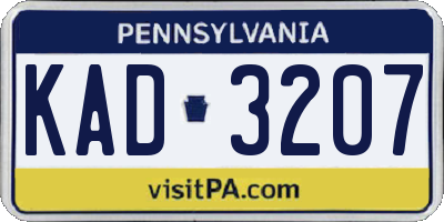PA license plate KAD3207