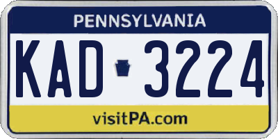 PA license plate KAD3224