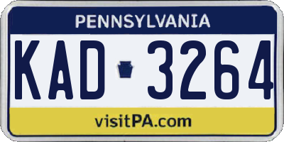 PA license plate KAD3264